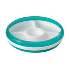 OXO tot 分格餐盤 帶可拆卸環, 靚藍綠, 1個