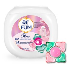 ar FUM 紡優美 5合1洗衣膠囊 玫瑰花香, 1罐, 42顆