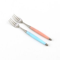 보겐 국내생산 르비앙 샤틴 커트러리 티포크 2p, 소프트핑크, 소프트블루, 1개
