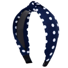 CHIC CHIC 日本造型髮箍 圓點藍 SY13483,可愛時尚，柔軟舒適，寶寶髮飾推薦, 不適用, 1個