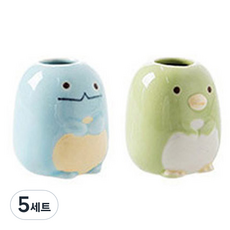 動物多功能牙刷架, 藍色恐龍 + 綠色企鵝, 5組