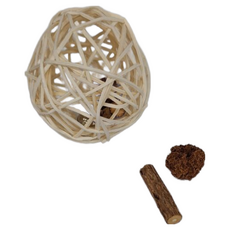 CATWANT 貓咪旺農場 木天蓼大藤球 鈴鐺 貓咪玩具, 木色, 1個