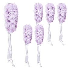 UdiLife 優的生活大師 美姬附柄沐浴刷, 聚乙烯PE材質, 規格約13cmx45cm, 清水沖洗, 顏色隨機, 6支, 1支