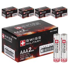 SWISS MILITARY 鹼性AAA電池, 40入, 5個