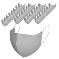 가드데이 KF94 새부리형 황사방역 컬러 마스크 대형, 그레이, 1개, 100매입
