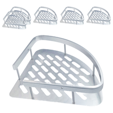 浴室置物架 三角形 升級款 銀色, 6個