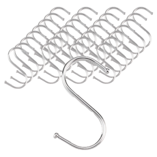 不鏽鋼S型掛勾 門後掛勾 牆壁掛勾 多用途掛勾組, 銀色款中號, 30個