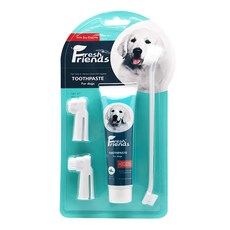 Fresh Friends 好口氣 犬用酵素牙膏清潔組 (薄荷) 90g 附雙頭牙刷 + 指刷*2, 1組