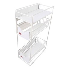 에버하우스 마그네틱 냉장고 보관 측면 렉 선반, 화이트, 3단