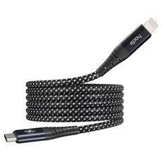 HODA 好貼 W3 USB-C-LIGHTNING 磁吸收納編織快充線 USB2.0 27W, 1.2m, 黑色, 1條