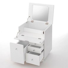 愛子日式床頭櫃化妝車，多功能收納，附活動輪, 白色, 1個