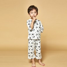 孩童款卡通圖案7分袖衣褲組