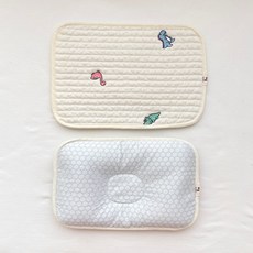 BebeHoa 新生兒 嬰兒 頭型 涼感枕, 1個, 恐龍刺繡