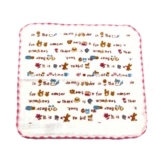 DASING 達興 搖花邊印花圖案紗布方巾 24x25cm 100%純棉 台灣製, 顏色隨機, 12條