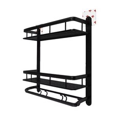奇麗屋 鋁出奇兵精緻置物架 安全承重8公斤, 14.5 x 50 x 50cm, 黑色, 2層