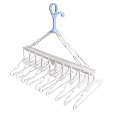 西松屋 Smart Angel 抗菌寶寶10連式衣架，可掛兒童衣服/毛巾，最多可晾曬10件, YG-75724, 1個