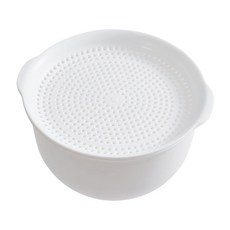 雙層果蔬瀝水籃 大, 1層, 1個, 白色