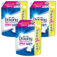 다우니 퍼펙트 딥클린 세탁세제 리필, 4.1L, 1개입, 3개