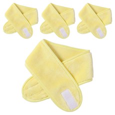 Bacogel 柔軟雙面洗臉髮帶, 黃色, 4個