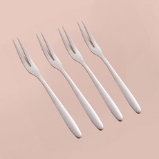 歐式茶叉, 4個, 銀色