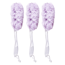 UdiLife 優的生活大師 美姬附柄沐浴刷, 聚乙烯PE材質, 規格約13cmx45cm, 清水沖洗, 顏色隨機, 3支, 1支