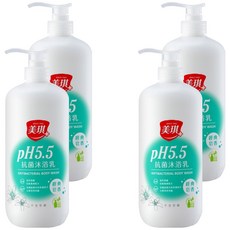 美琪 PH5.5 抗菌沐浴乳，經典皂香，不含皂鹼, 1L, 4瓶