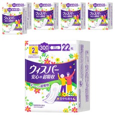 whisper 好自在 日本原裝進口 超吸收成人護墊 成人尿布 300cc, 37cm, 22片, 6包