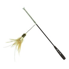 AmyCarol 狩獵系列 吊繩逗貓棒 纖維增強複合材料 木頭 滌綸繩 羽毛, 棕色, 1支