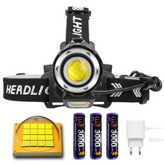 몬스터파워 헤드랜턴 XHP160, 1세트, 블랙