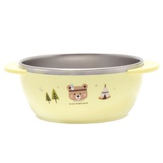 iNDi BEAR 小熊印花不鏽鋼兒童碗, 黃色, 1入