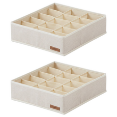 HANSSEM 森貝丁 內衣收納盒 15格, 米色, 2個