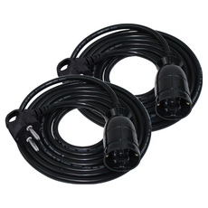 원스탑 고용량 1구 연장코드선 16A, 5m, 블랙, 2개