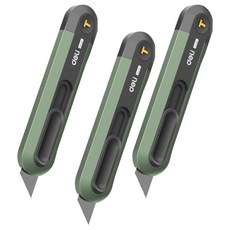 델리 홈시리즈 ABS 안전 블랙 컷터 T형 컷터날 HT4008, 그린, 3개