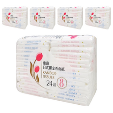 Kanboo 康寶 日式鬱金香 雙層面紙隨身包 180 x 206mm, 32包, 5袋