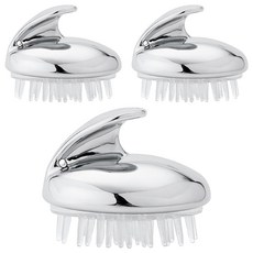 VAKOZELL 高級頭皮按摩洗髮梳, 銀色, 3個