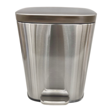 TRINITY 12L 橫向垃圾桶-不鏽鋼色，410不鏽鋼(厚度0.3MM)緩降腳踏式, W285 X D240 X H383 MM, 1個