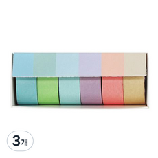 馬卡龍紙質紙膠帶 15mm x 2m 6色, 混色, 3個