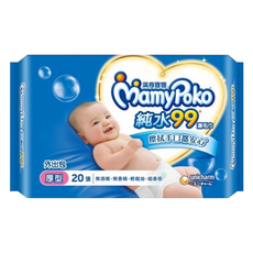 MamyPoko 滿意寶寶 純水99濕毛巾 厚型外出包, 20張, 1包