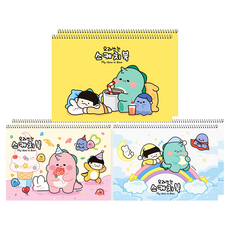 포포팬시 3000 라이노 스케치북 블루 + 핑크 + 옐로우, 8절, 30매, 2세트