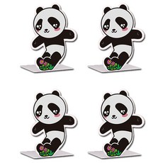 아카데미 캐릭터 북엔드 책꽂이 판다 4p, 혼합색상