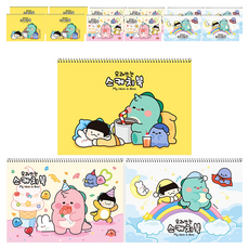 포포팬시 3000 라이노 스케치북 블루 + 핑크 + 옐로우, 8절, 30매, 5세트