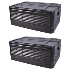 TOP&TOP 超輕量霸王折疊保溫箱 2個, 黑色, 60L