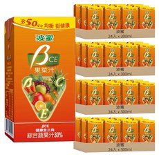 波蜜 果菜汁 含β-胡蘿蔔素、維生素C和維生素E, 300ml, 96入