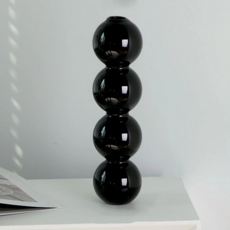 KUIBAO 快豹生活 Dark玻璃暗黑花瓶擺件, 四球黑