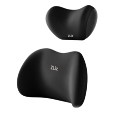 Zliz 車用記憶曲線頸枕腰靠墊組, 黑色, 1套