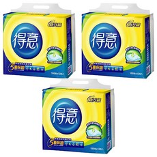 得意 連續抽取式花紋衛生紙 柔軟升級 細緻棉柔 400度高溫殺菌處理, 12包, 3袋
