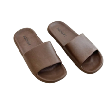 皮革紋 Q彈拖鞋 輕量舒適 防水EVA材質, 38~39, 摩卡咖啡, 1組