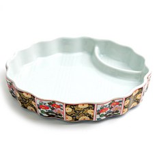 日式生魚片分格盤 圓形, 金色, 1個