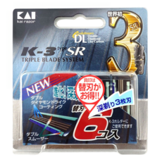 KAI 貝印 3刀刃刮鬍刀刀片 BSE-6K3S, 6入, 1組