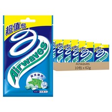 Airwaves 超涼無糖口香糖 超涼薄荷口味, 62g, 10包